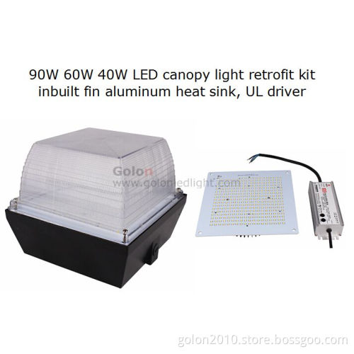 Retrofit LED Canopy Light 90W for Canopy Light Fixture Inbuilt Fin Aluminum Heat Sink + UL Driver